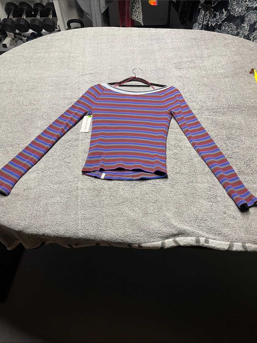 BDG Stella Boatneck Waffle Knit Tee - Picture 5 of 8